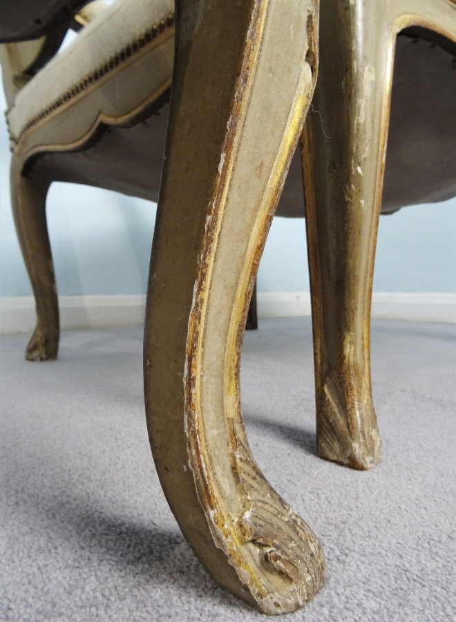 A Fine Pair Of Painted and Gilt French Armchairs (19).JPG